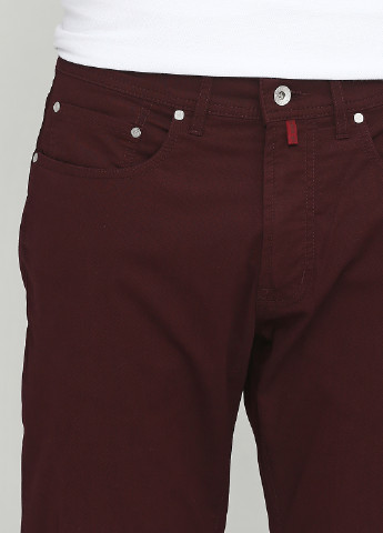 Бордовые демисезонные прямые джинсы Pierre Cardin