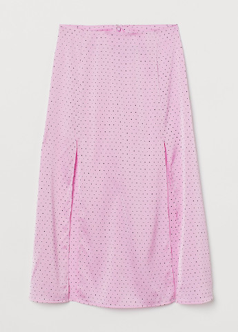 Розовая кэжуал в горошек юбка H&M а-силуэта (трапеция)