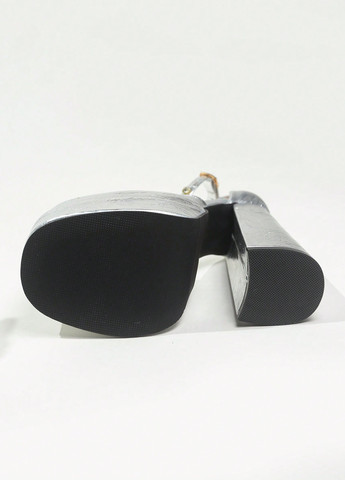 SHEIN Туфлі анкл страп срібний з штучна шкіра, китай — літо (365497662)