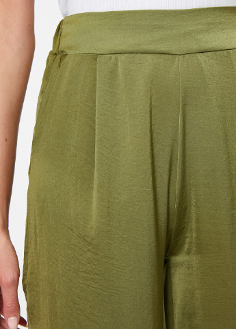 Зеленые кэжуал летние укороченные, клеш брюки KOTON