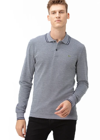 Серая футболка-поло для мужчин Lacoste меланжевая