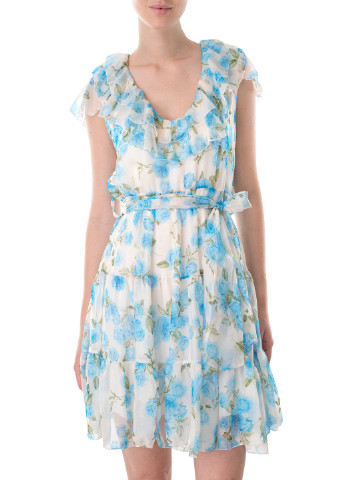 Голубое кэжуал платье Joleen с цветочным принтом