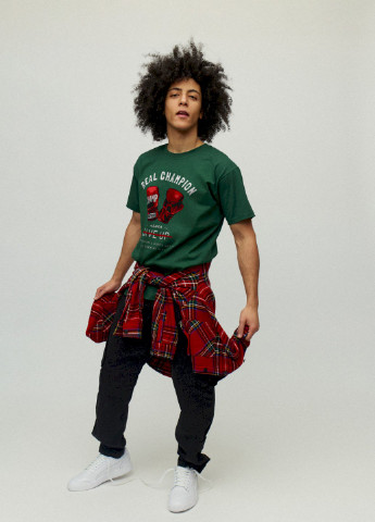 Темно-зеленая футболка мужская YAPPI