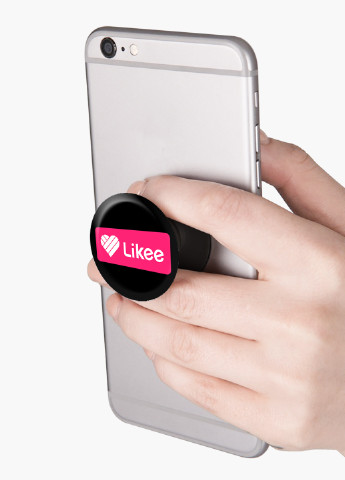 Попсокет (Popsockets) тримач для смартфону Лайк (Likee) (8754-1042) Чорний MobiPrint (216748498)