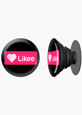 Попсокет (Popsockets) тримач для смартфону Лайк (Likee) (8754-1042) Чорний MobiPrint (216748498)