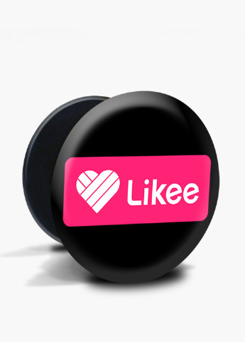 Попсокет (Popsockets) тримач для смартфону Лайк (Likee) (8754-1042) Чорний MobiPrint (216748498)