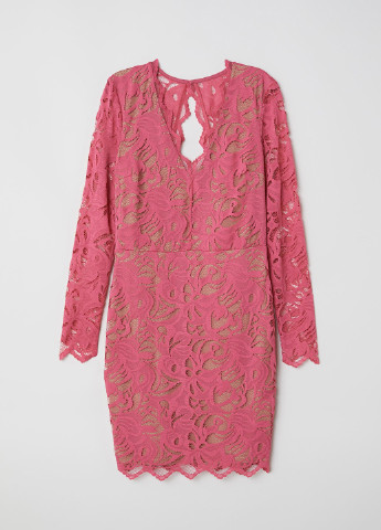 Темно-рожева кежуал сукня з відкритою спиною H&M однотонна