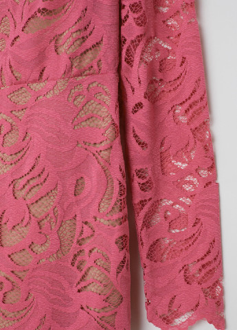 Темно-розовое кэжуал платье с открытой спиной H&M однотонное
