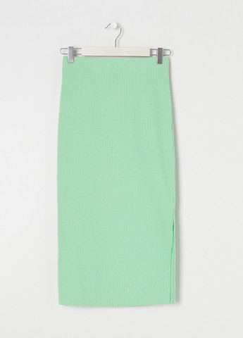 Светло-зеленая кэжуал однотонная юбка Sinsay