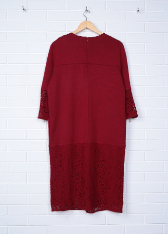 Красное кэжуал платье с длинным рукавом Grand Pommes однотонное
