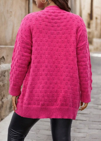 Фуксиновый демисезонный кардиган SHEIN