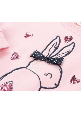 Серый демисезонный костюм десткий с кроликом (11406-80g-pink) Breeze