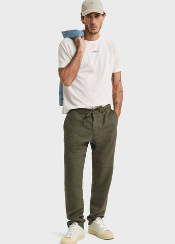 Хаки кэжуал летние зауженные брюки Gant