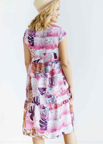 Розовое кэжуал платье для беременных колокол Dianora с цветочным принтом