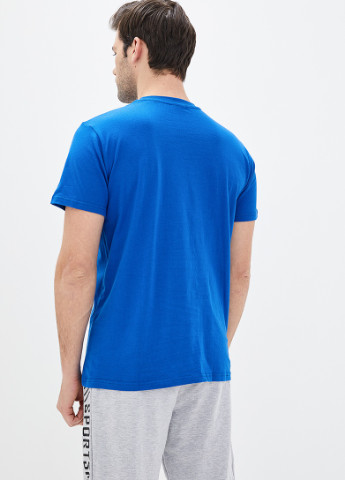 Синя футболка чоловіча базова з коротким рукавом Роза