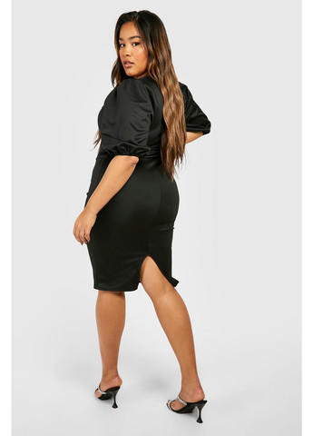 Чорна вечірня сукня силуетна Boohoo однотонна