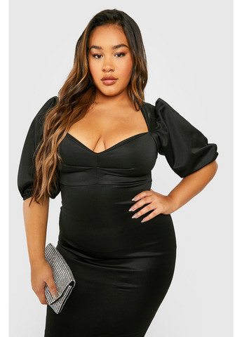 Чорна вечірня сукня силуетна Boohoo однотонна