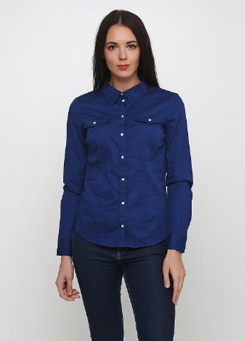 Тёмно-синяя рубашка Jacqueline de Yong