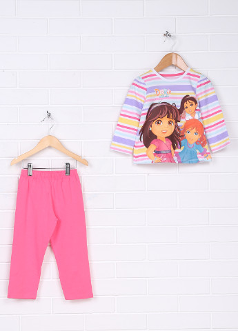 Розовая всесезон пижама (лонгслив, брюки) Mothercare