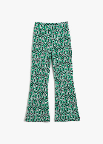 Зеленые кэжуал демисезонные клеш брюки KOTON