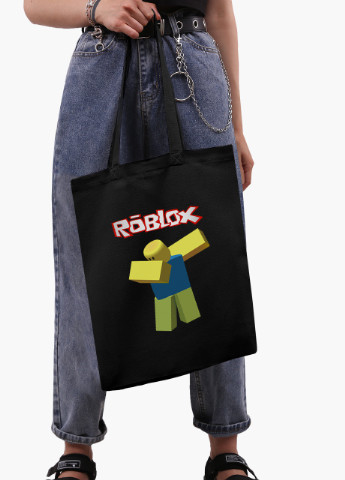 Эко сумка шоппер черная Роблокс (Roblox) (9227-1707-BK) экосумка шопер 41*35 см MobiPrint (216642161)
