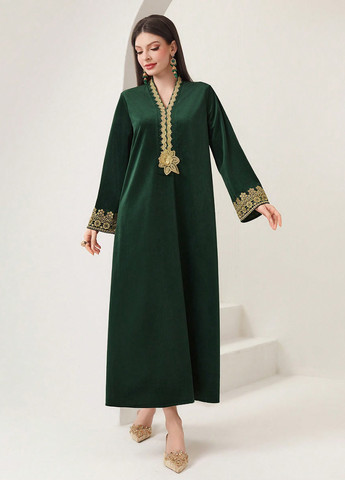 Зелена кежуал сукня SHEIN однотонна