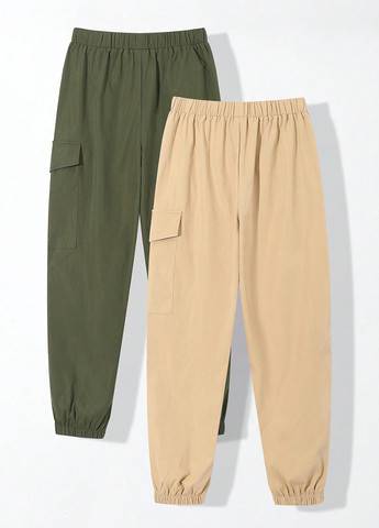 Комбинированные кэжуал демисезонные брюки джоггеры, карго SHEIN