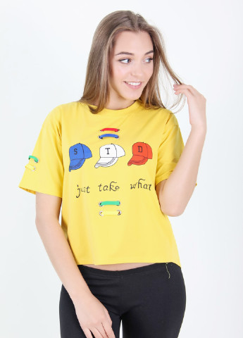 Желтая летняя футболка LhuiYiCao