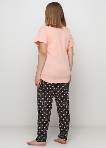 Персиковая всесезон пижама(футболка, брюки) Vienetta
