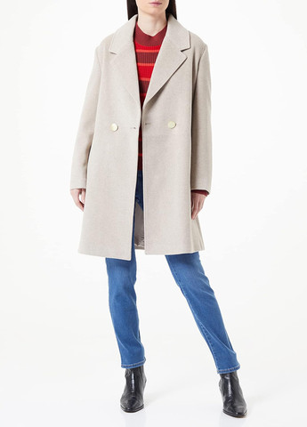 Бежеве демісезонне Пальто двобортне Armani Exchange