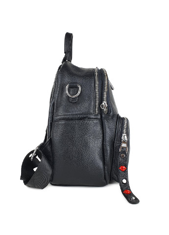 Модный сумка-рюкзак женский кожаный черный Fashion (251864384)