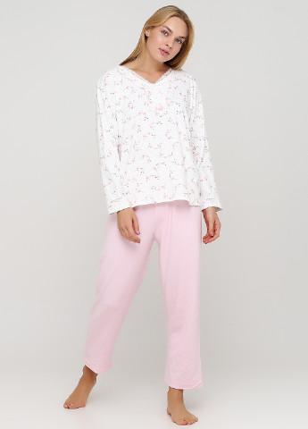Рожева зимня комплект щільний трикотаж (світшот, штани) Glisa Pijama