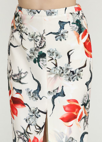 Молочная кэжуал цветочной расцветки юбка Natali Bolgar мини