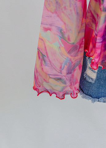 Розовая блуза с баской SHEIN