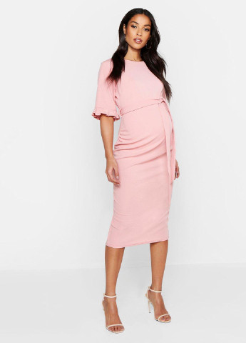 Светло-розовое кэжуал платье для беременных футляр Boohoo однотонное