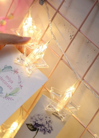 Світлодіодна гірлянда LED з прищепками для фото Зірка, 10 шт More (253991511)