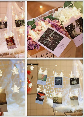 Світлодіодна гірлянда LED з прищепками для фото Зірка, 10 шт More (253991511)