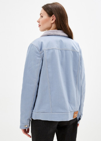Блакитна демісезонна куртка джинсова жіноча на хутрі блакитна Dasti Denim Urban