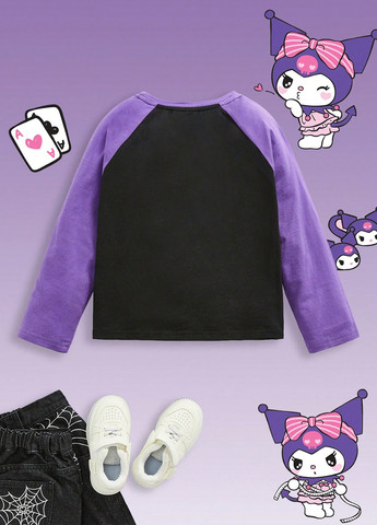 Фиолетовый демисезонный кэжуал лонгслив SHEIN с рисунком