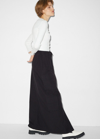 Черная кэжуал однотонная юбка C&A карго