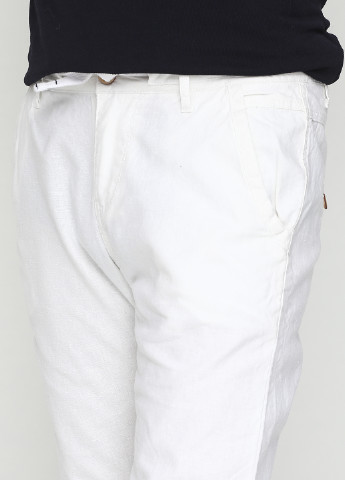 Белые кэжуал демисезонные со средней талией брюки Garcia