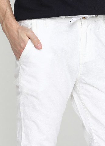 Белые кэжуал демисезонные со средней талией брюки Garcia