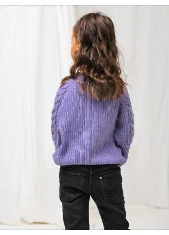 Бузковий демісезонний джемпер для дівчинки merlin Art Knit 16306