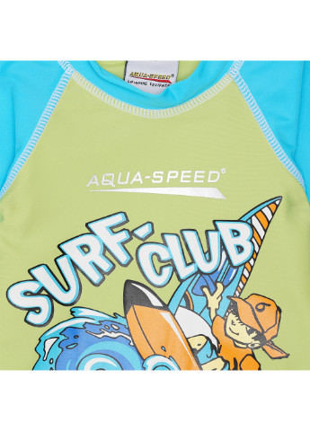 Футболка для плаванья SURF-CLUB T-SHIRT 2023 383-04 110 см Зеленый/Голубой (5908217620231) Aqua Speed (254296049)