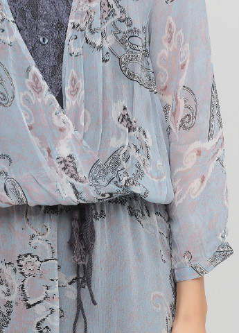 Сіро-голубий кежуал сукня на запах Cream турецькі огірки