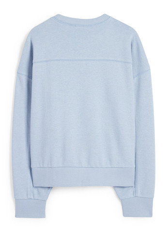 C&A свитшот однотонный голубой кэжуал хлопок, трикотаж