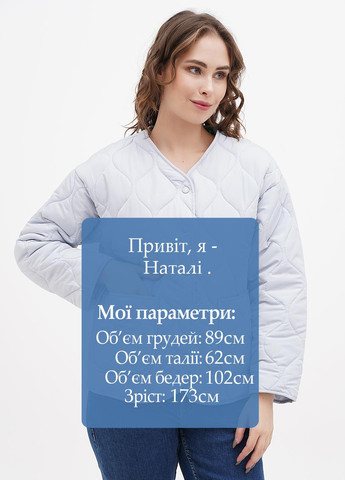 Серо-голубая демисезонная куртка куртка-пиджак No Brand