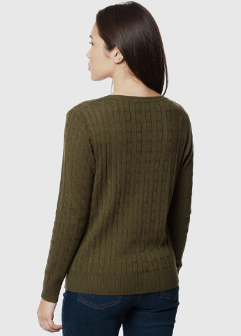 Оливковый (хаки) демисезонный свитер женский Arber V-neck WK2 WTR97