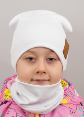 Дитяча шапка з хомутом КАНТА "Лапка" розмір 48-52 білий (OC-556) Канта (222439504)