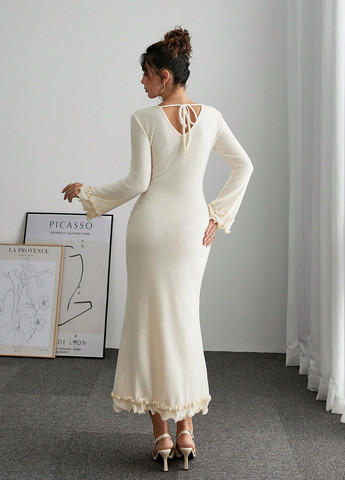 Молочна ділова, святковий, кежуал сукня сукня светр SHEIN однотонна